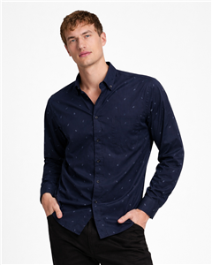 2420 - Camisa Polo Estampada Poplin C/ Spandex